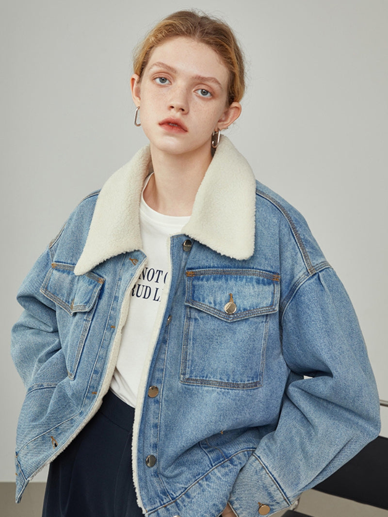 veste jean molletonné femme 