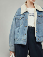 Veste en jean molletonné