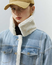 Veste en jean avec un col en mouton