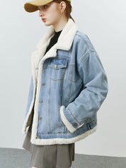 Veste jean col mouton