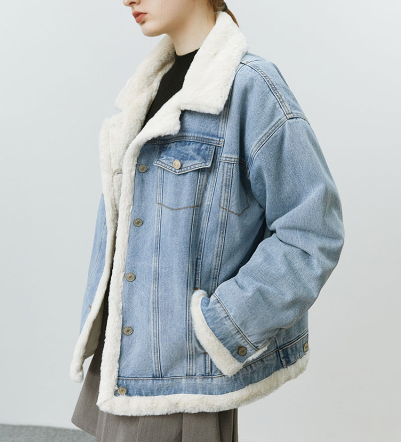 Veste jean col mouton