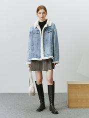 Veste jean col mouton