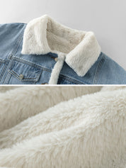 Veste jean col mouton