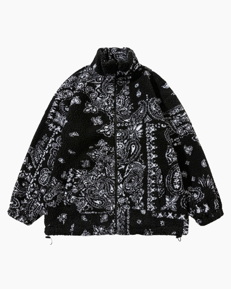 Veste à motifs en matière peluche pour homme