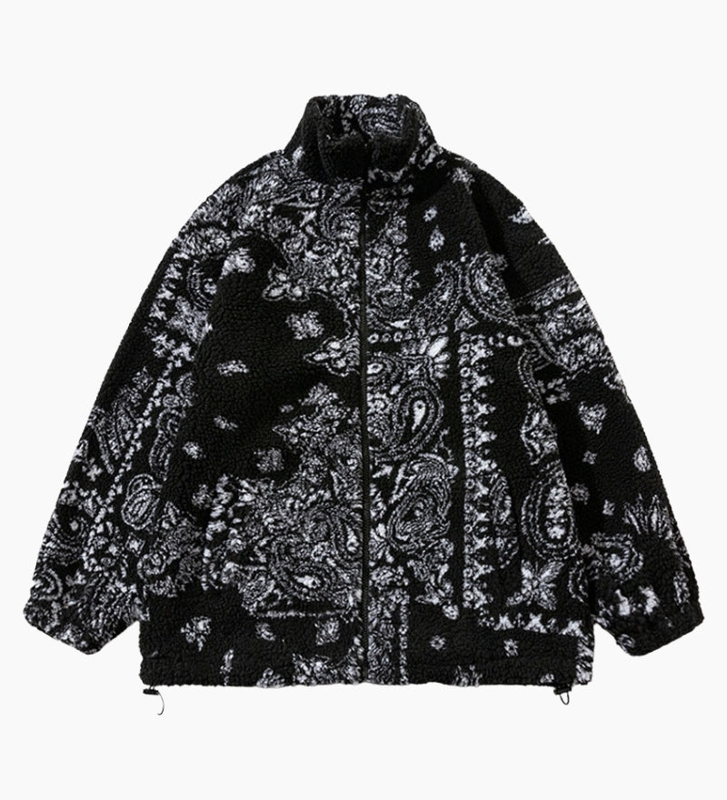Veste à motifs en matière peluche pour homme